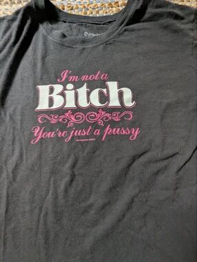 Black Graphic Tee L Pink White Statement Slogan Short Sleeve Indie Sleaze Grunge